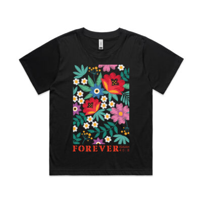 Forever Tee - boxy cropped  front/back print Thumbnail