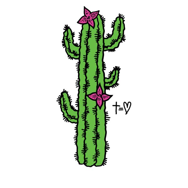 cactus white tee Thumbnail
