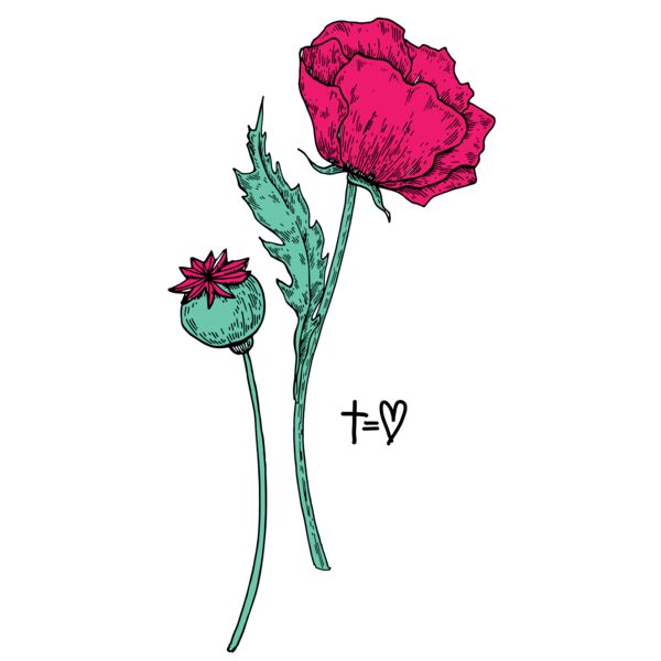 poppies white tee Thumbnail